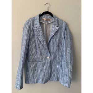 Esqualo Women's Blazer Size 16‎ in Blue Herringbone